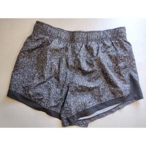 Athletic Works Womens Gray Black Digital Marble Running Shorts Large 12-14